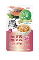 MiawMiawグルメフレーク　サーモンとかつお　まぐろ添え